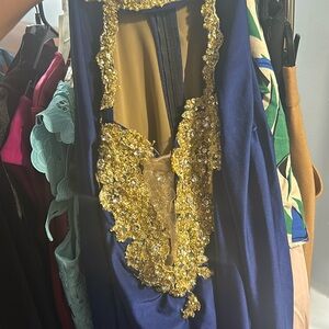 Gold And Blue Gown